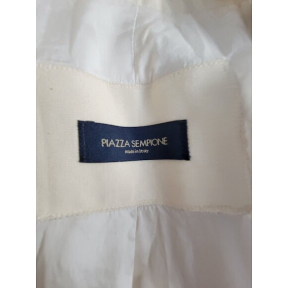 Piazza Sempione Womens Striped Beige One Button Blazer Size 46 Stretch Italy - Picture 3 of 10